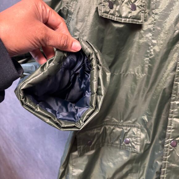 Mossi Racing Parka Jacket Hooded Quilted Shiny Full Zip Winter Athletic Perform - Picture 10 of 15